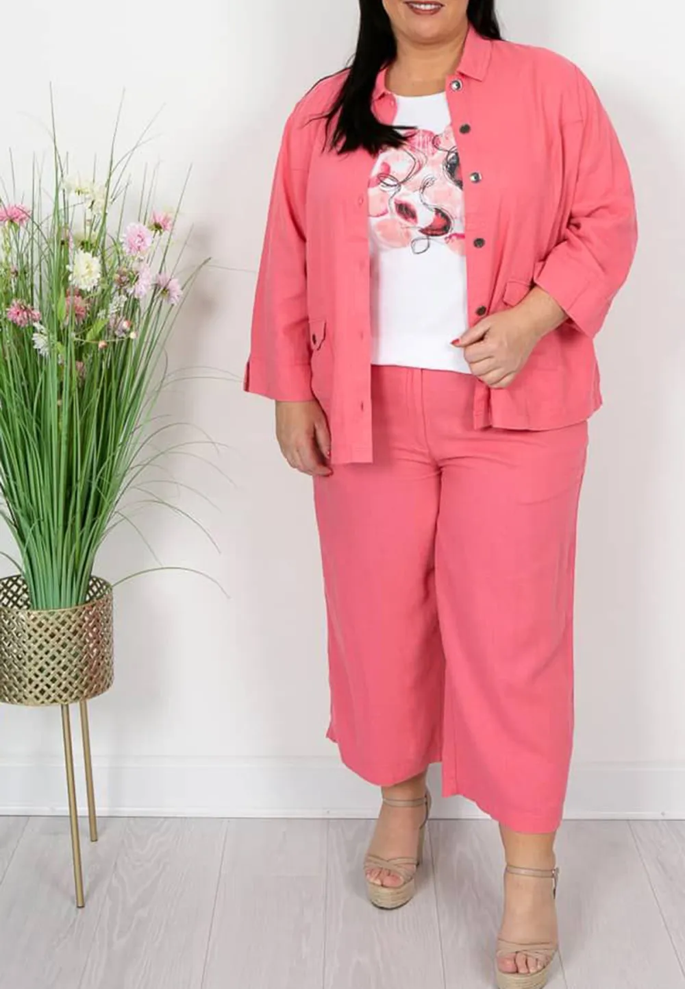 Coral Pink Linen Jacket