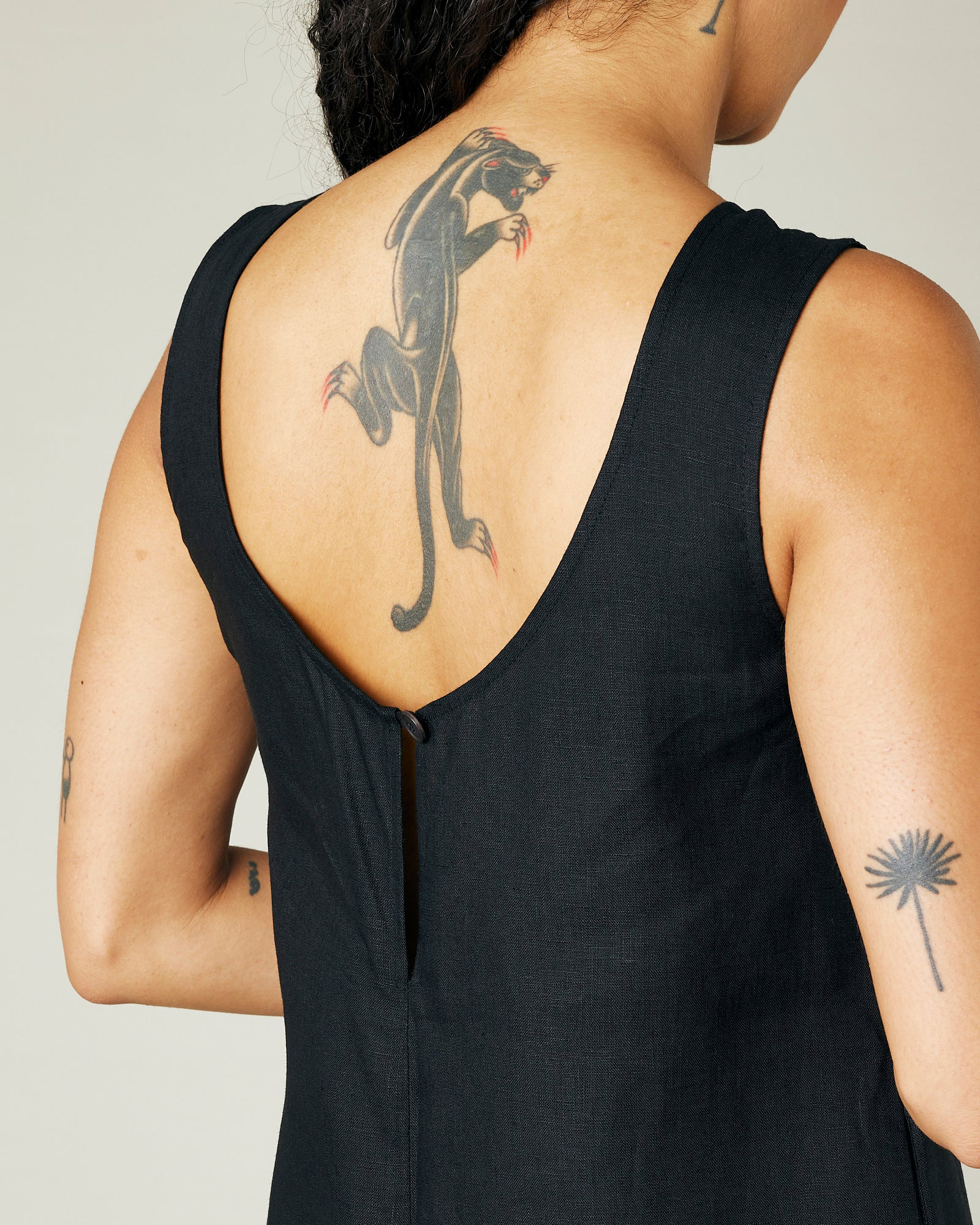 BLACK LINEN JUMPSUIT