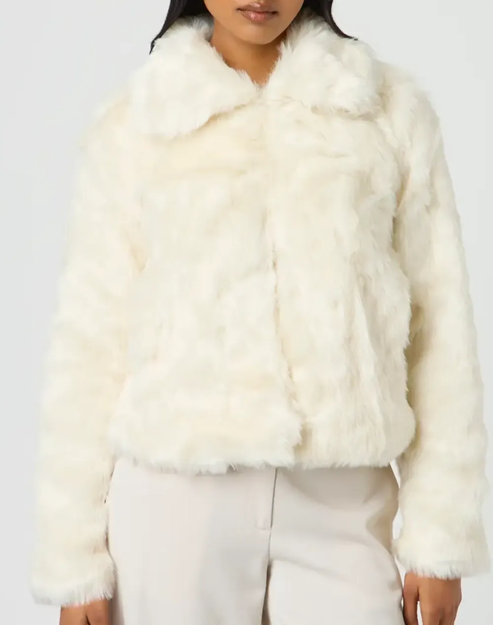 Faux Fur Collared Coat