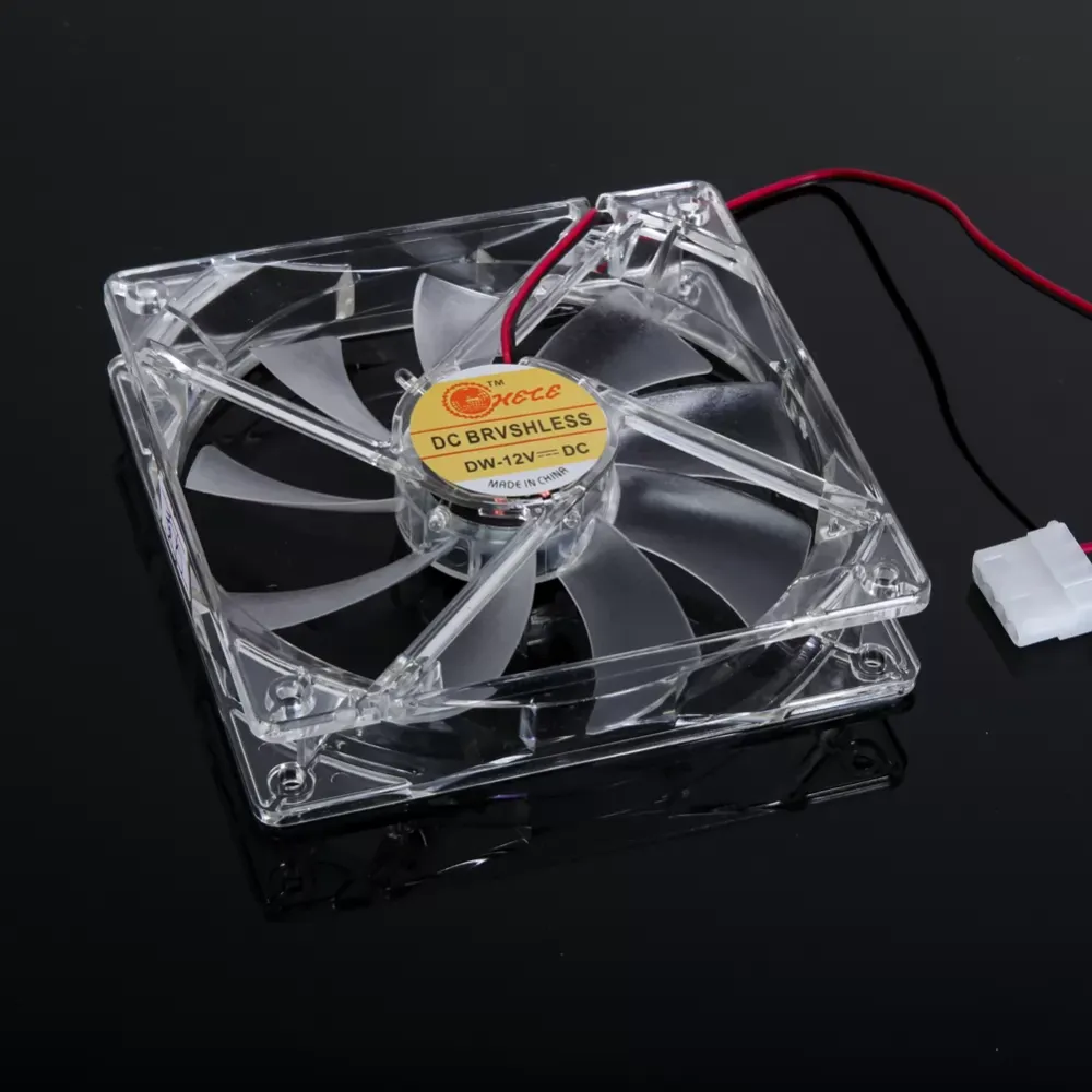 120mm PC Computer Clear Case Quad 4 LED Light CPU Cooling Fan 12cm