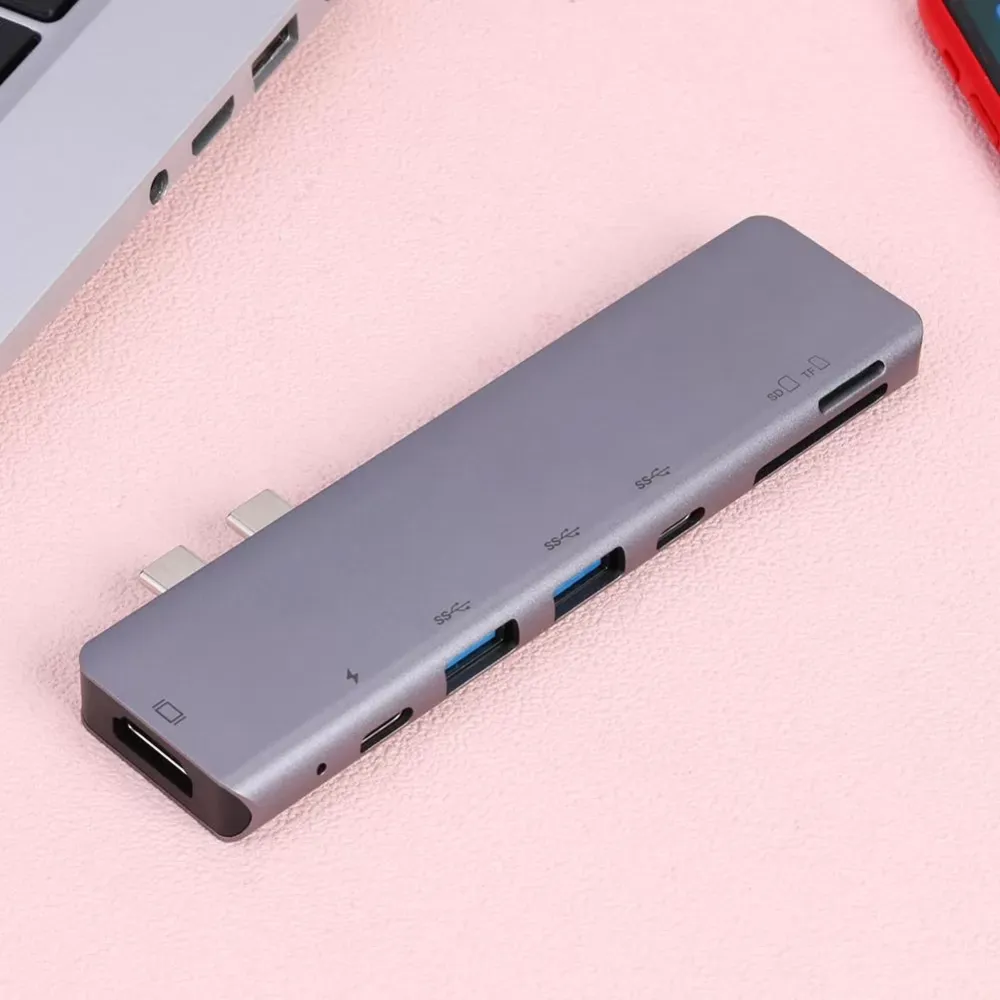 Portable Type C Converter Built-In Conversion Chip Plug and Play HDMI USB C USB3.0 TF Camera Memory Card Reader Adapter