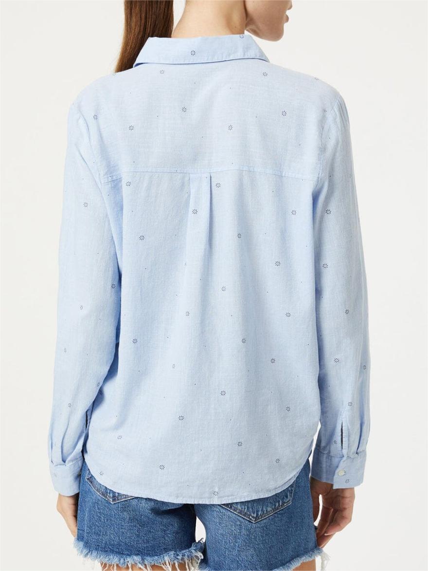 Button-Up Long Sleeve Blue Shirt