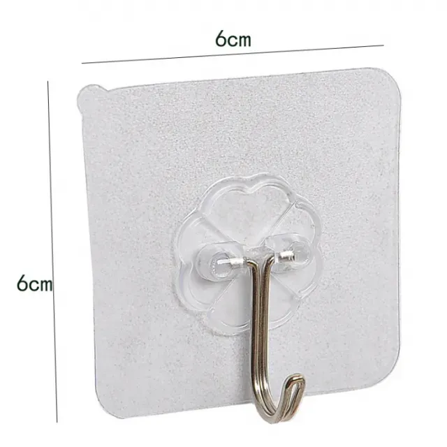 50PC Strong Transparent Suction Cup Sucker Wall Hooks Hanger for Kitchen Bathroom 6*6cm Wall Hooks