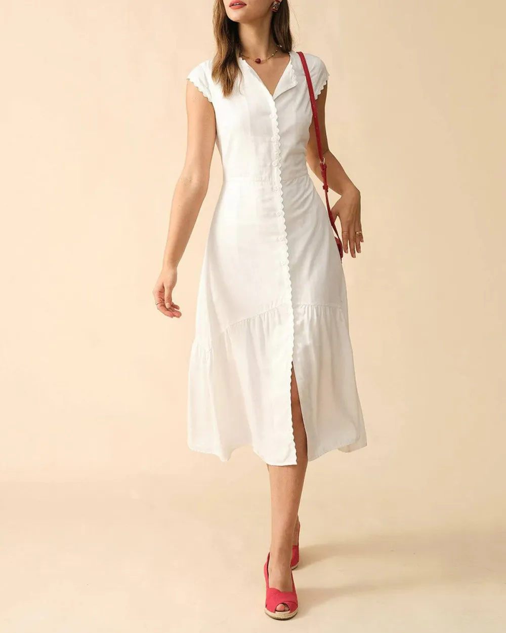 Long white all-match casual dress