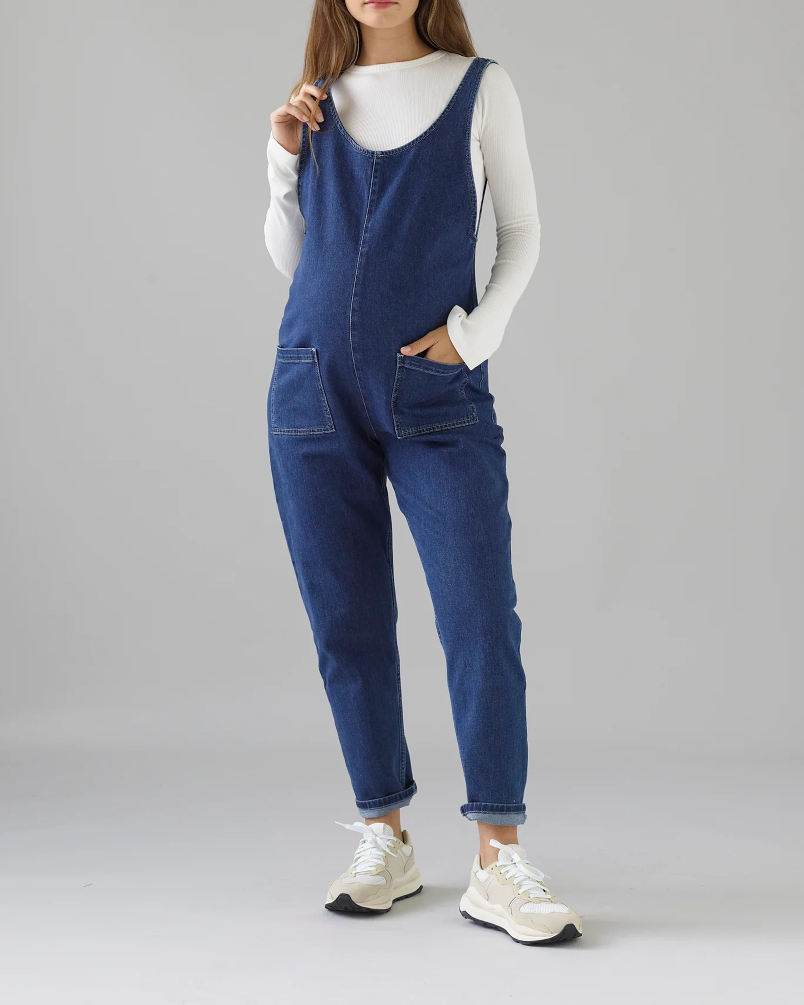 MID BLUE DENIM JUMPSUIT