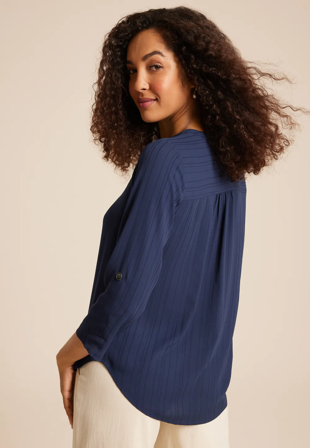 Atwood 3/4 Sleeve Popover Blouse