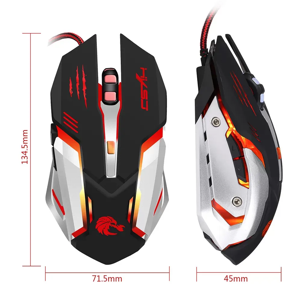 2.4G Adjustable 7 Buttons Optical USB Wired Gaming Game Mouse for Pc Gaming Office Entertainment Laptop Accessories