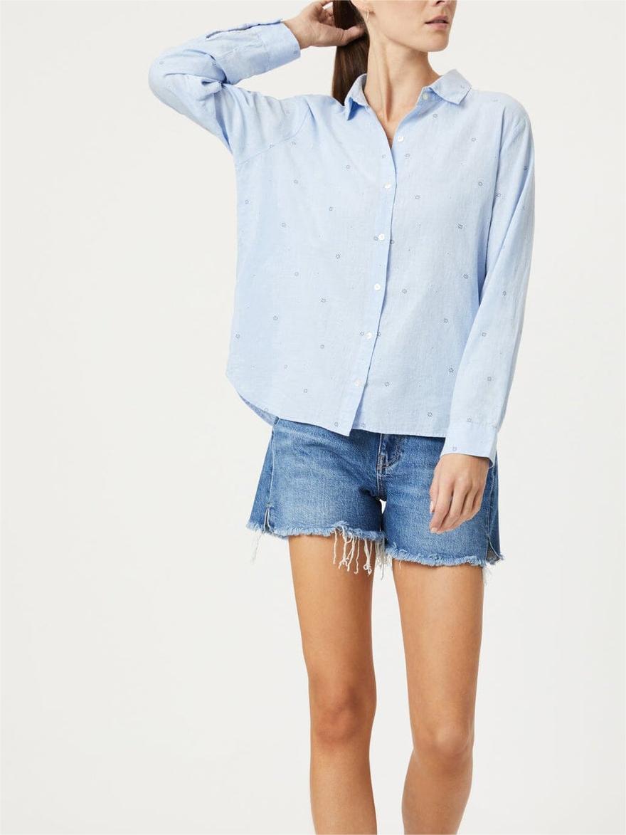 Button-Up Long Sleeve Blue Shirt