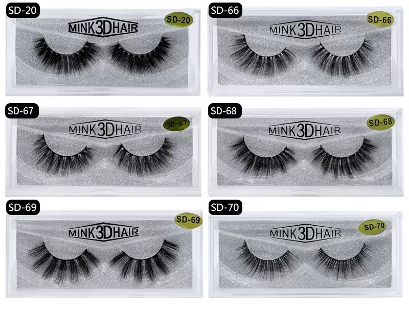 1 Pair SD Series 3D Mink Eyelashes Eyelash 3D Eye makeup Mink False lashes Soft Natural Thick Fake Eyelashes Lashes Extension Beauty Tools