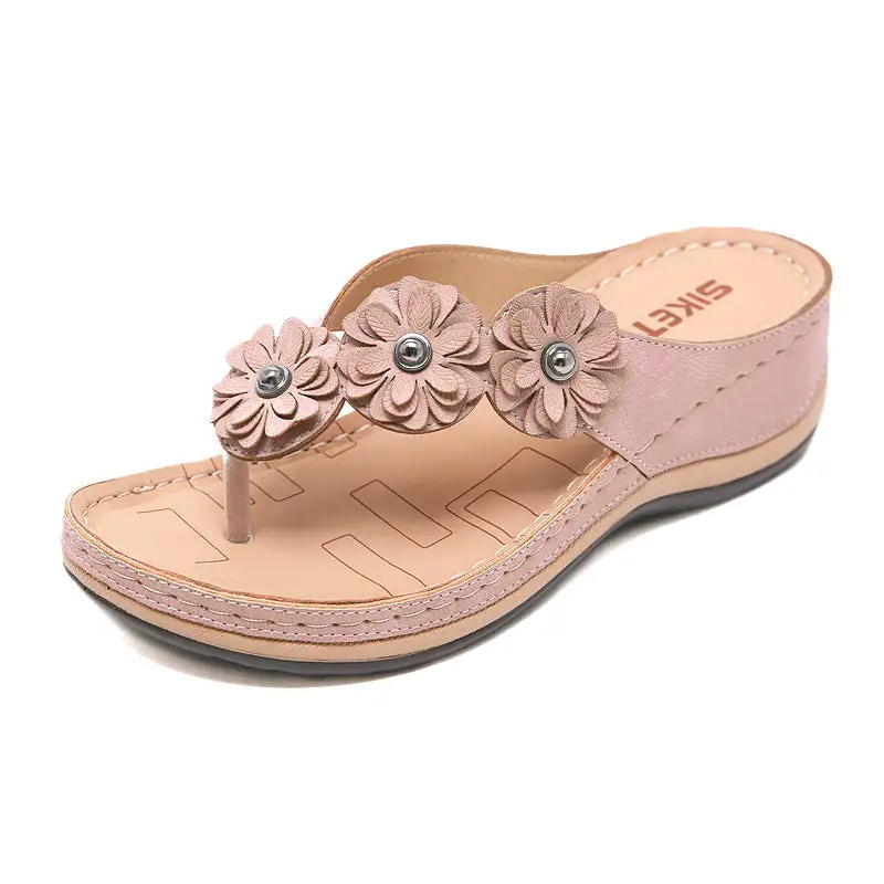 Sandals with Arch Support Anti-Slip wedges Sandal Vintage Flip Flop comfortable slippers Casual Wedge flat Sandals Shoes