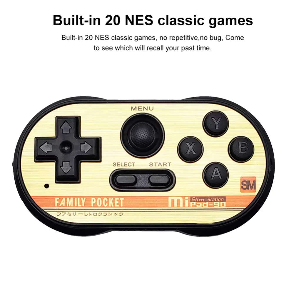 8-bit Mini double play classic NES game console, mipad90sm Mini TV handheld game machine, built-in 20 games, Small and portable