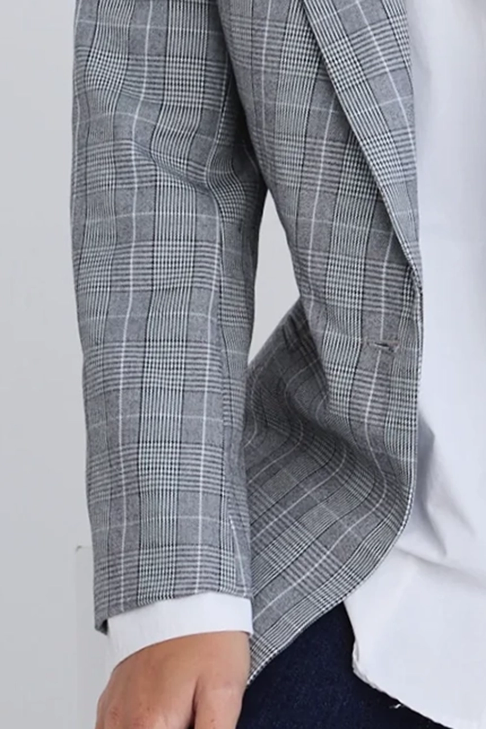 Mason Light Grey Check Boyfriend Blazer