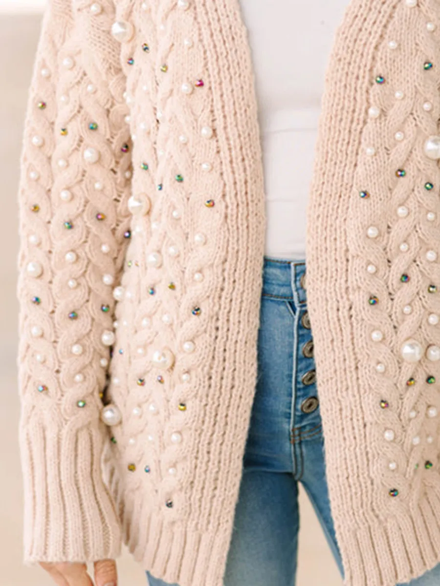 Brown Embellished Cardigan