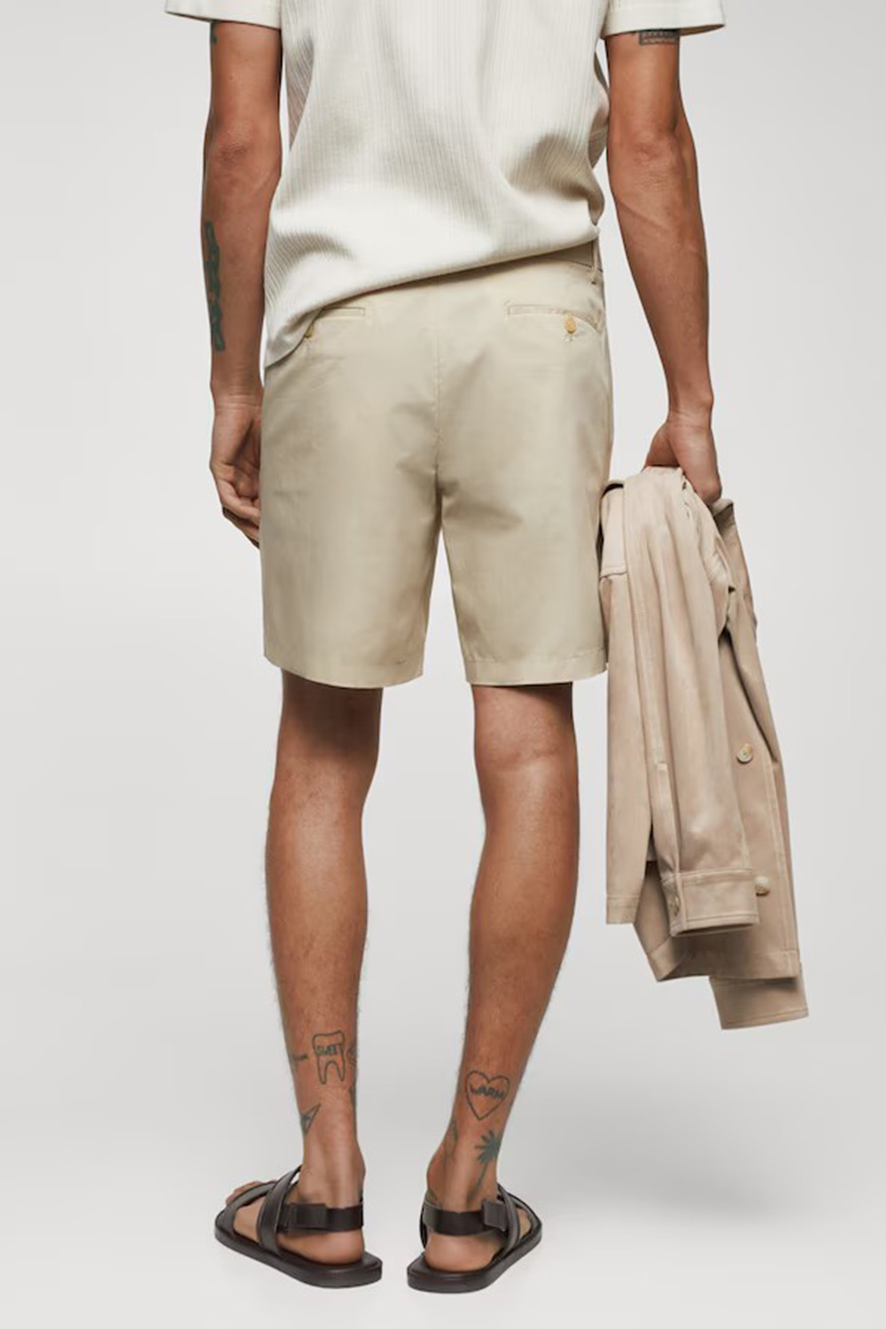 Slim fit cotton Bermuda shorts