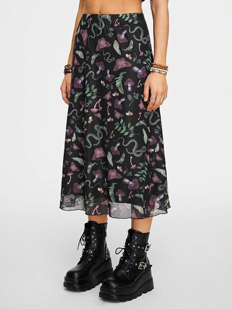 Fairycore Women's Butterfly Printed A-Line Fairycore Skirt