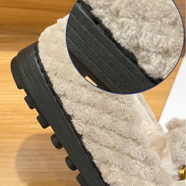 Cilool Furry Flats Loafers Fu65