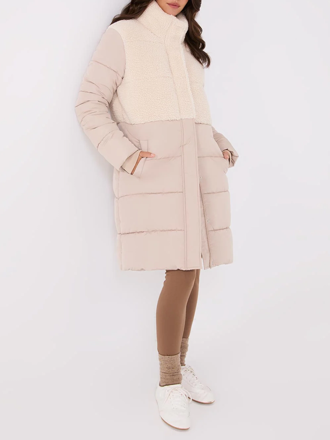 Short Shearling Puffer Jacket