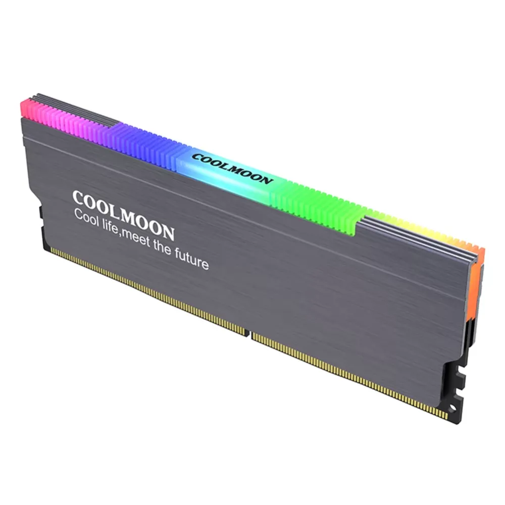 COOLMOON CR-D134S ARGB RAM Heatsink,Heat Spreader Cooler for Desktop PC,15v-3pin male / female interface,Support controller RGB