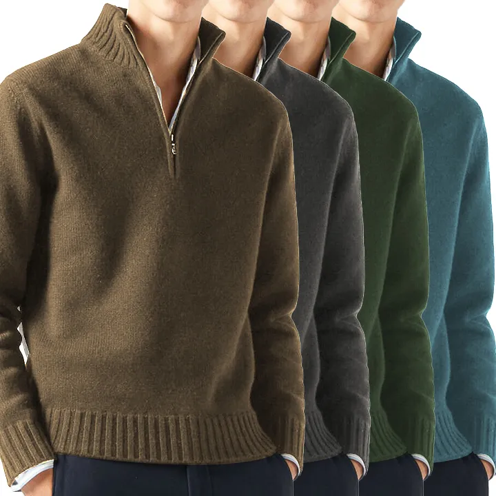 Men's Lapel Knitted Cashmere Sweater Cardigan