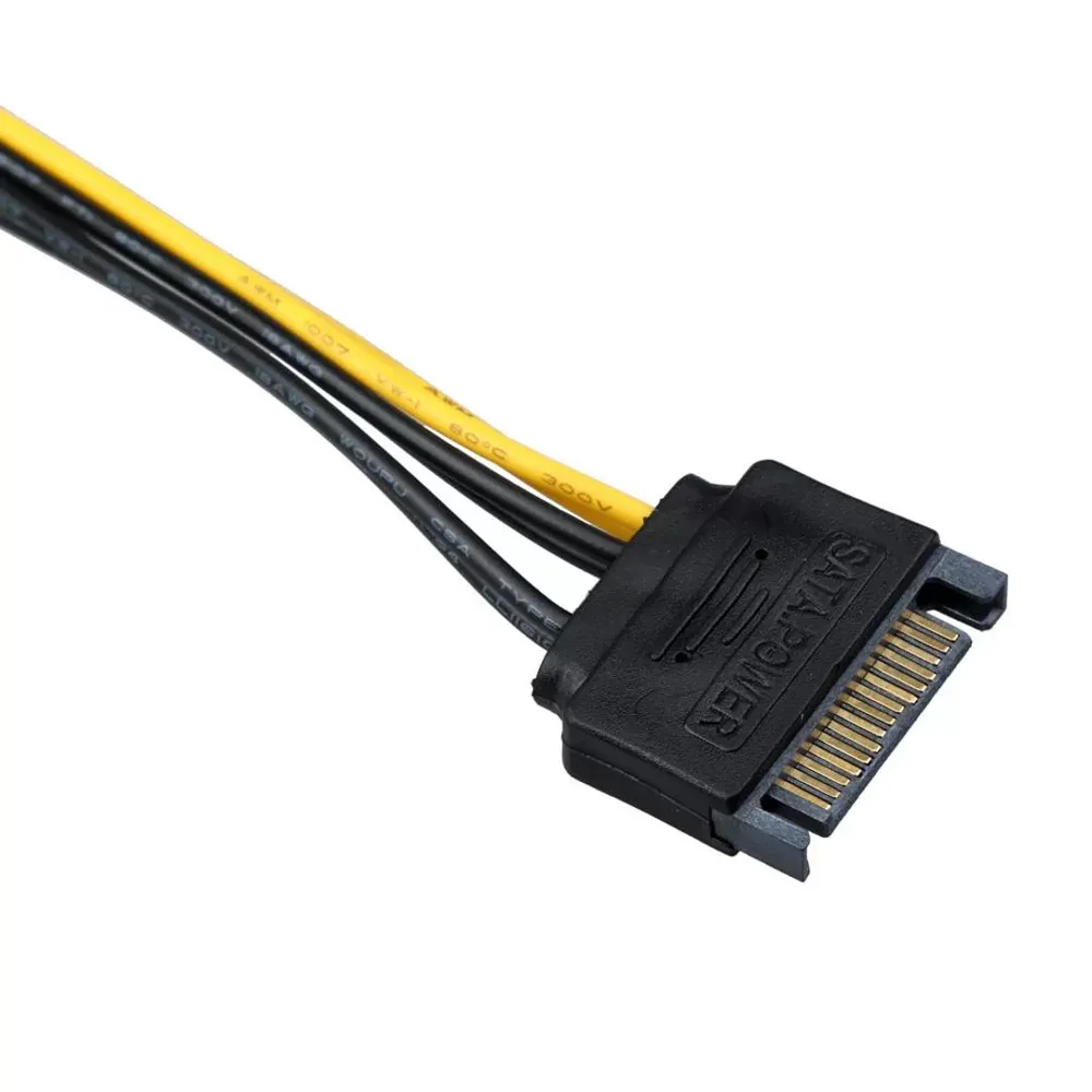 5Pcs SATA Power Cable 15 Pin To 6 Pin PCI EXPRESS PCI-E Sata Graphics Converter Adapter Video Card Power Cable CordDigital JUN30