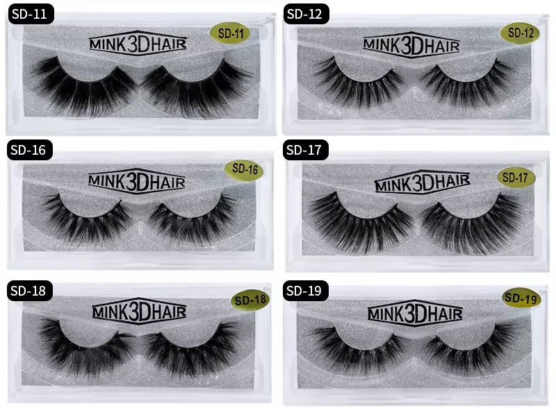 1 Pair SD Series 3D Mink Eyelashes Eyelash 3D Eye makeup Mink False lashes Soft Natural Thick Fake Eyelashes Lashes Extension Beauty Tools