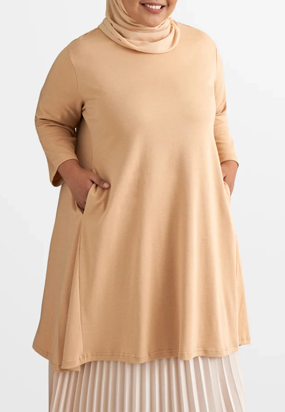 3/4 Sleeves A-Line Pocket Dress