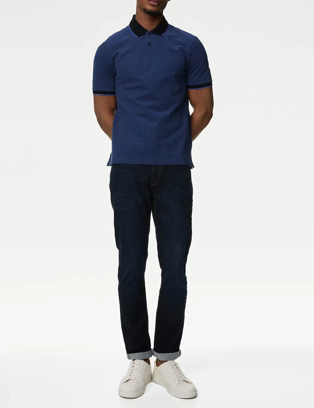 Pure Cotton Tipped Pique Shirt