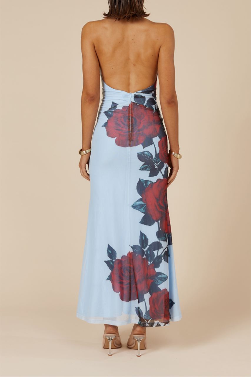 Halter neck cutout maxi dress