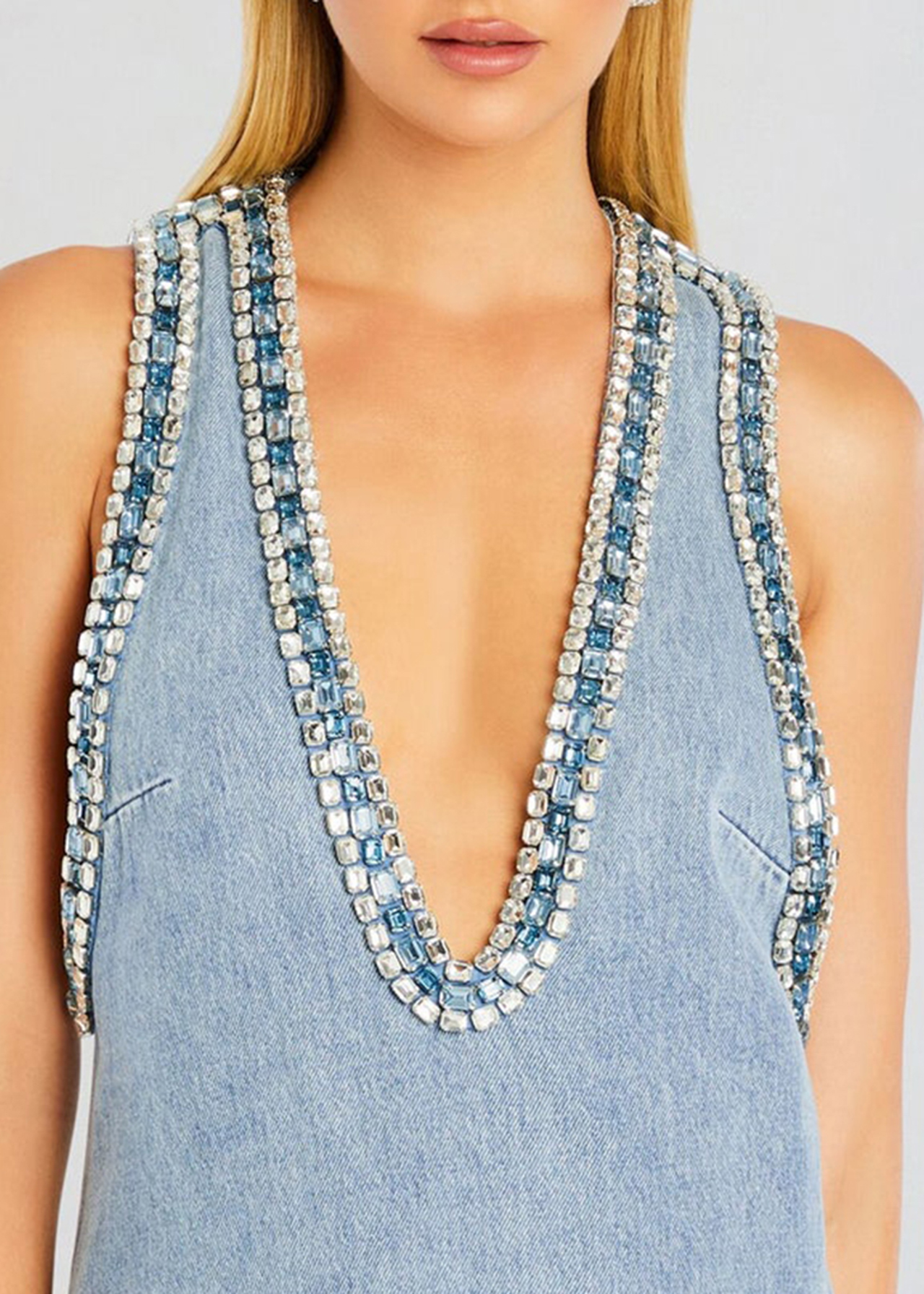 Stevie Embellished Denim Dress