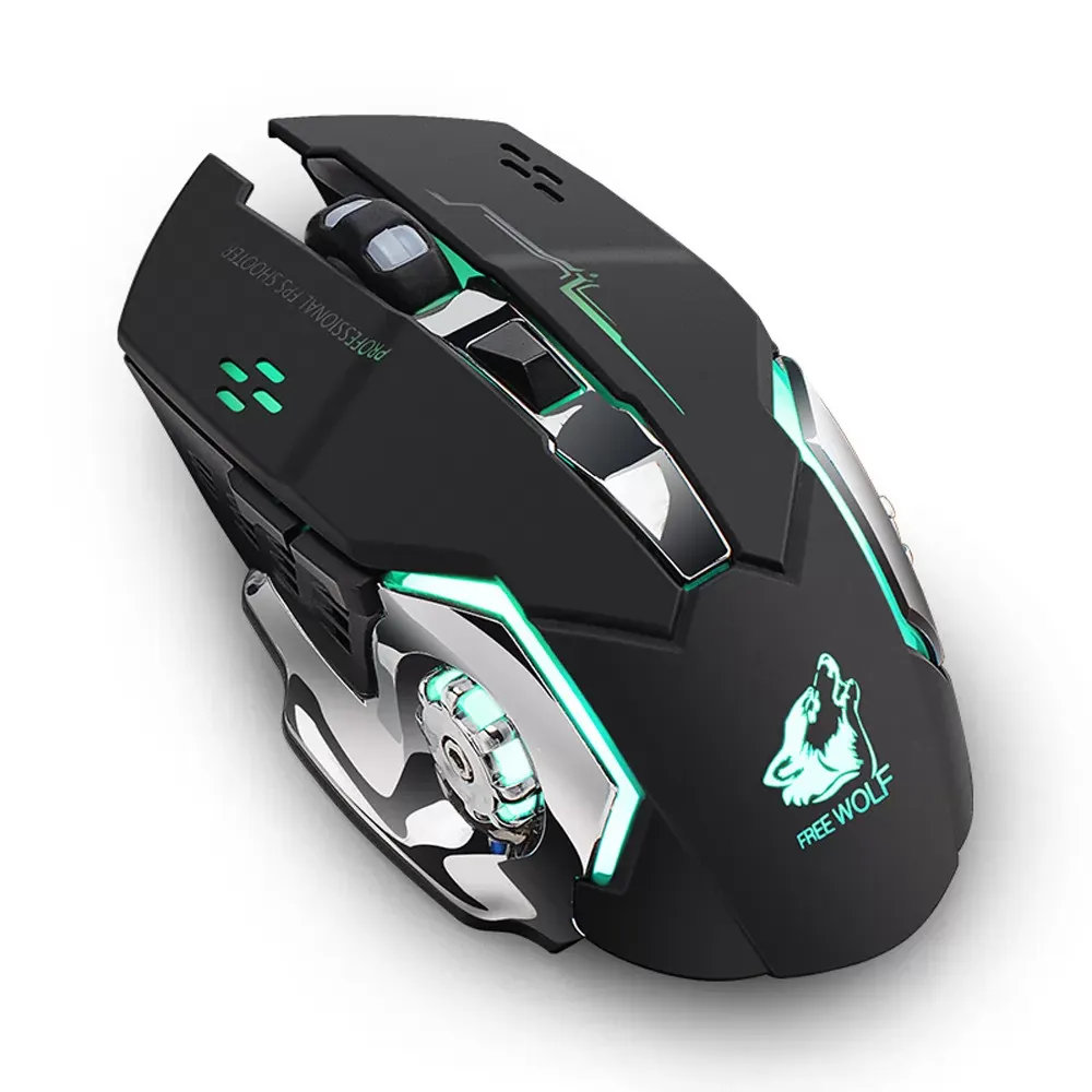 Rechargeable X8 Wireless Silent LED Backlit USB Optical Ergonomic Gaming Mouse Portable Ergonomic Computer Silent PC Laptop