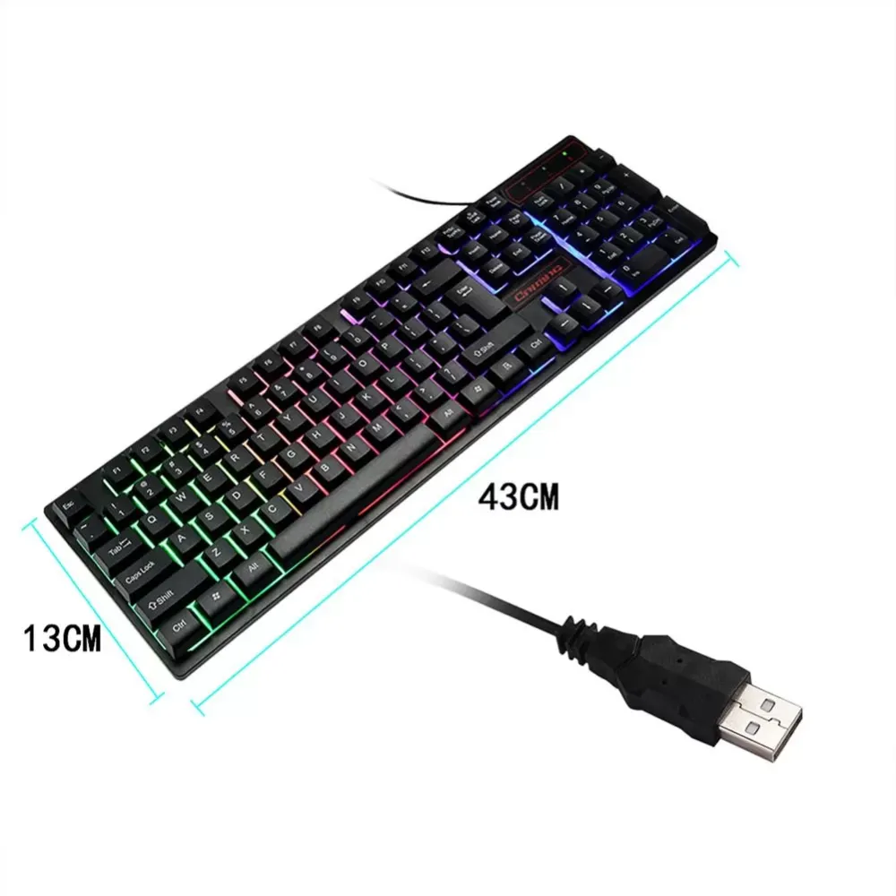 104 Keys USB Wired Blue Switch 9 Modes RGB Backlight Desktop Laptop Mechanical Gaming Keyboard for Home Office