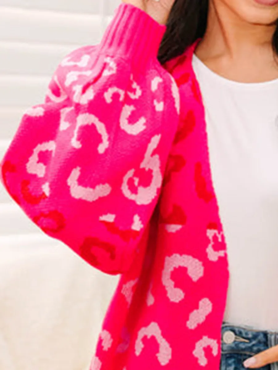 Hot Pink Leopard Cardigan