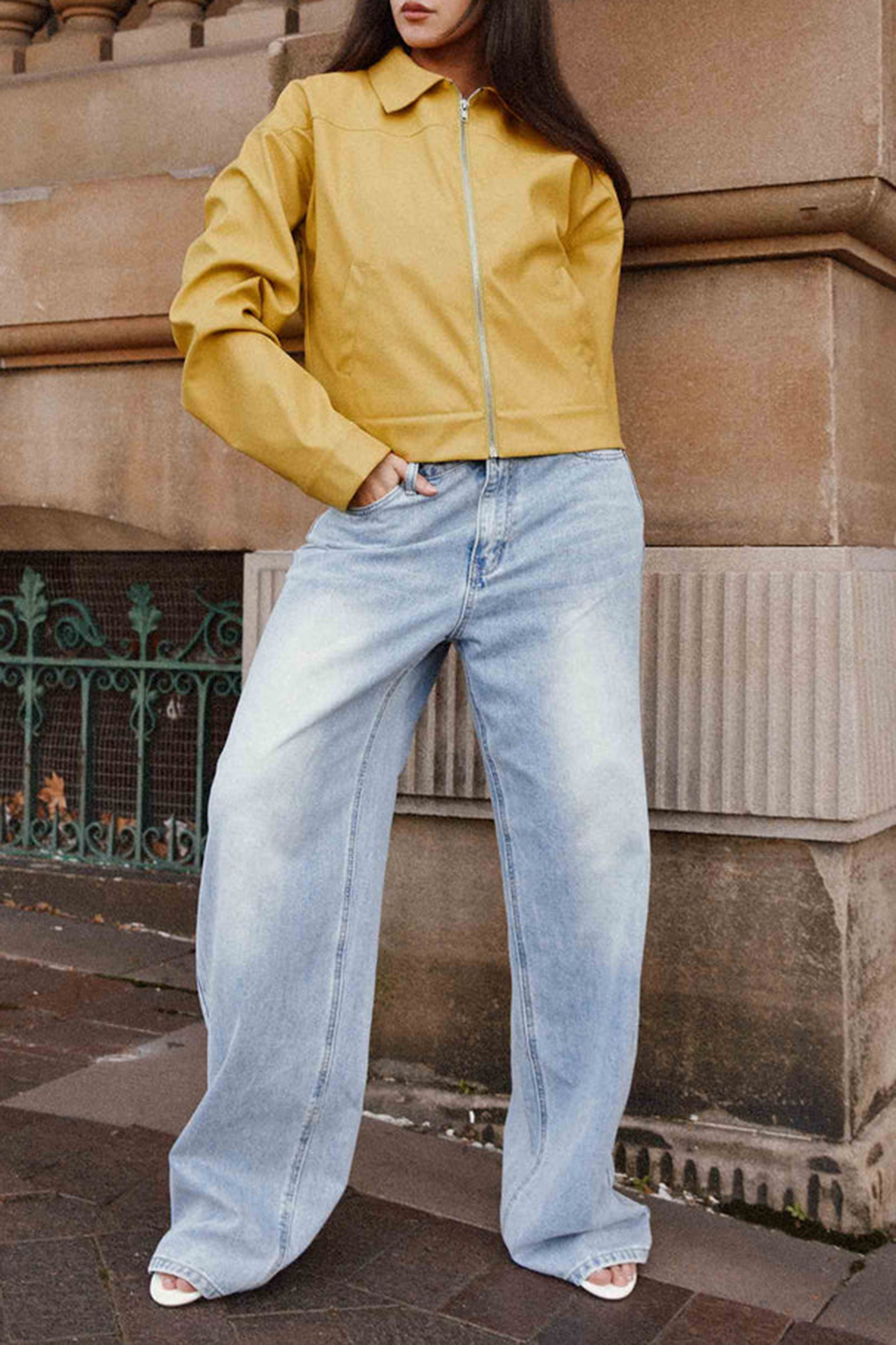 Elara Oversized Jacket - Yellow