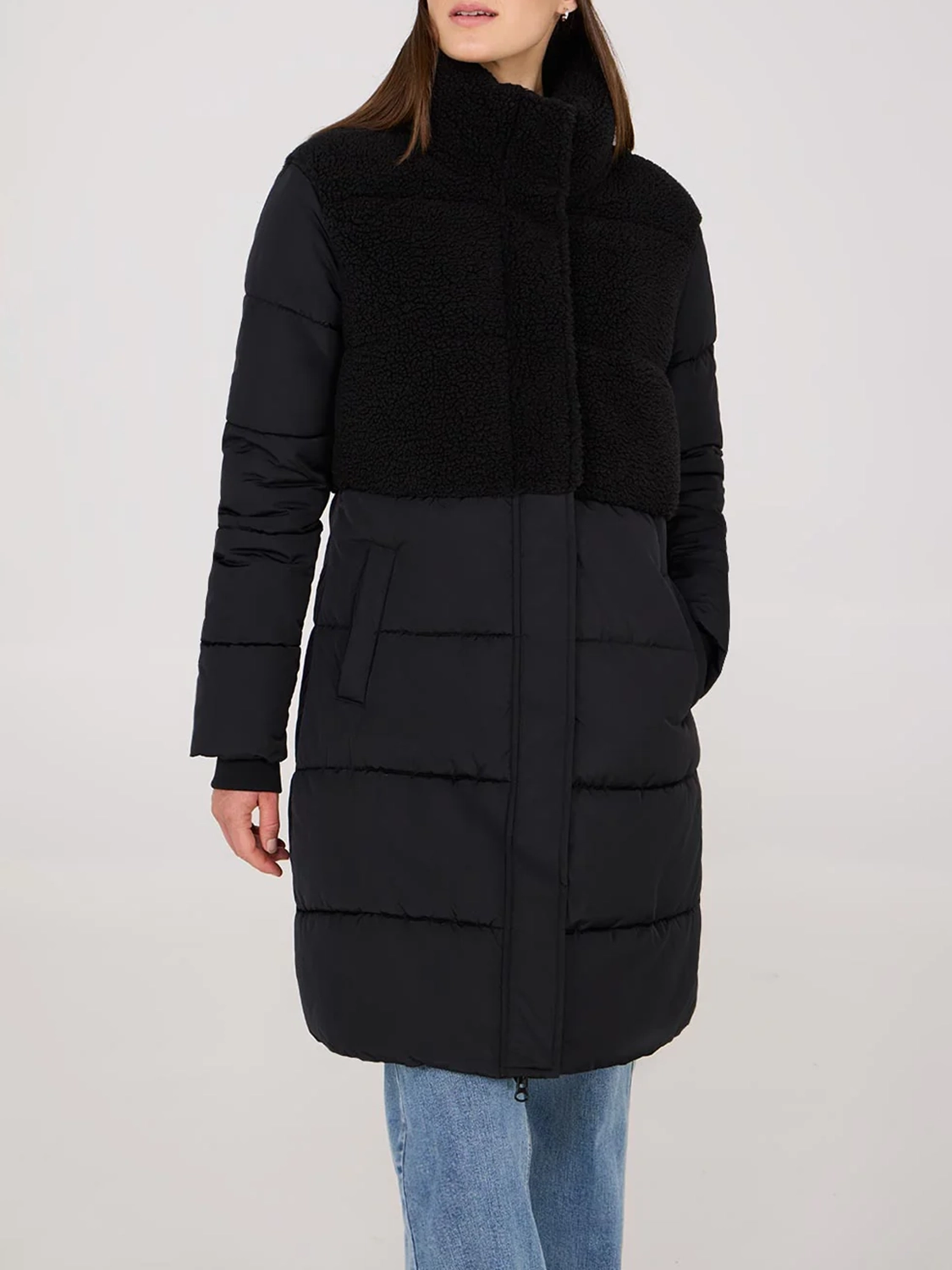 Short Shearling Puffer Jacket