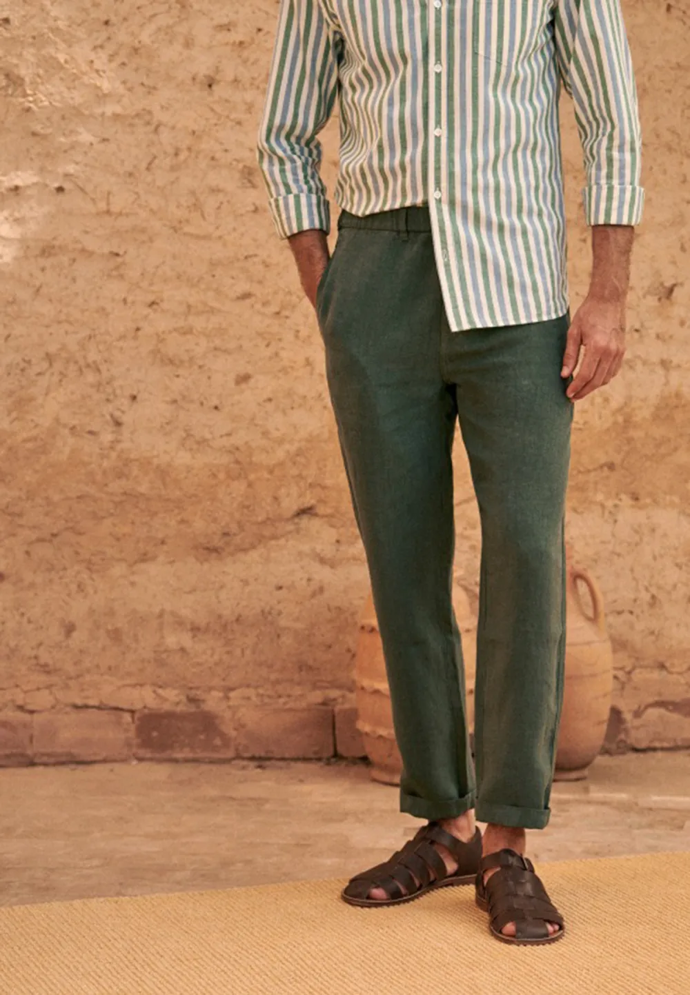 Shane Trousers-Dark Green