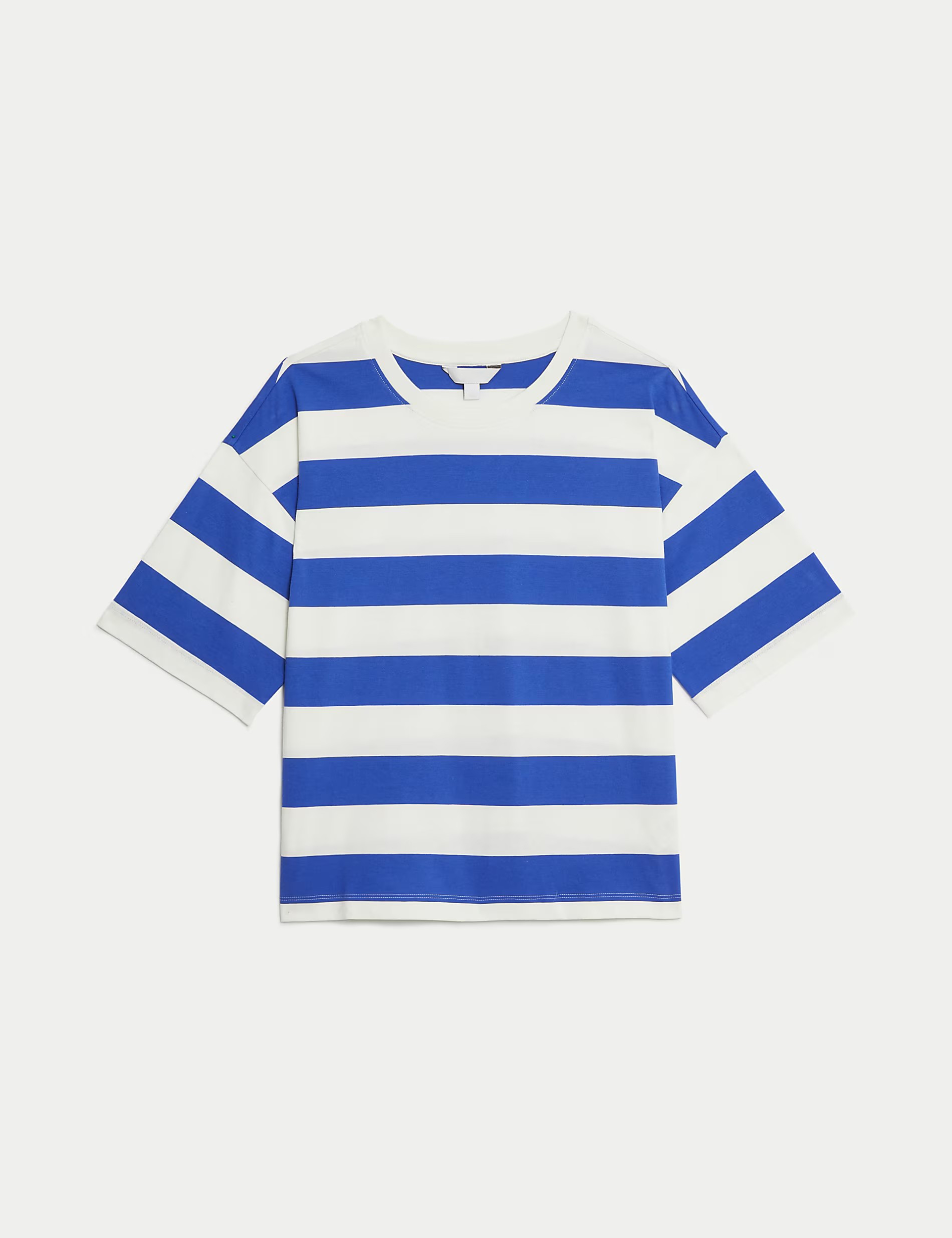 Pure Cotton Striped Boxy T-Shirt