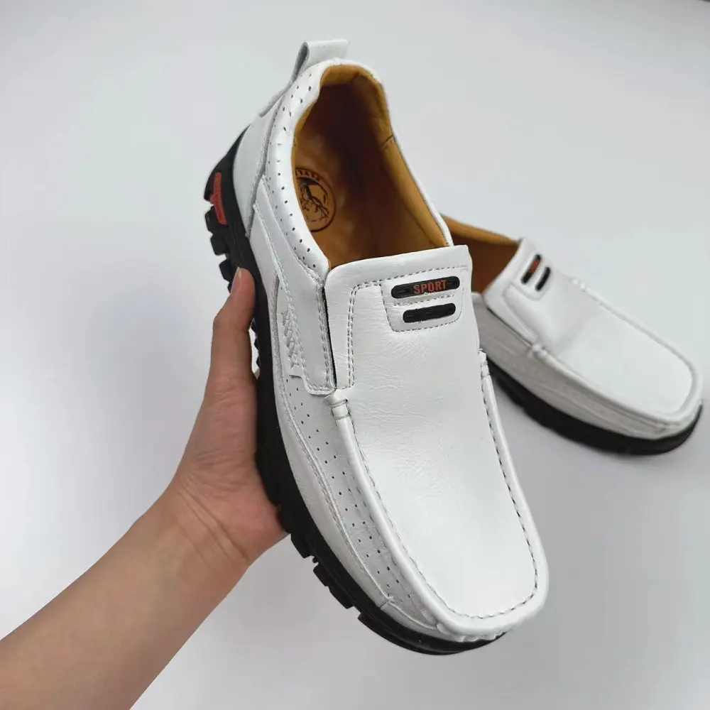 Men's Non-slip Walking Leather Lightweight Breathable Casual Loafers