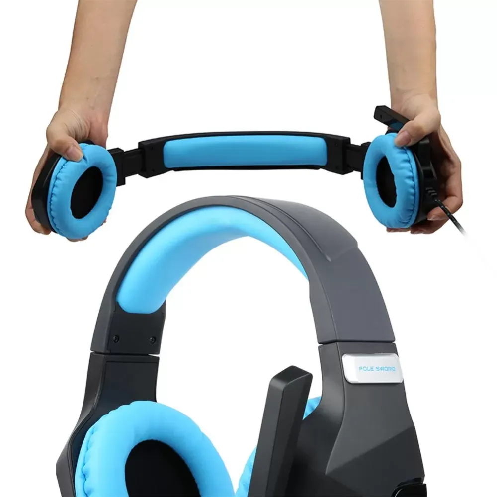 Head on USB / 3.5mm wired luminous professional game headset, built-in microphone, stereo, suitable for laptop and desktop