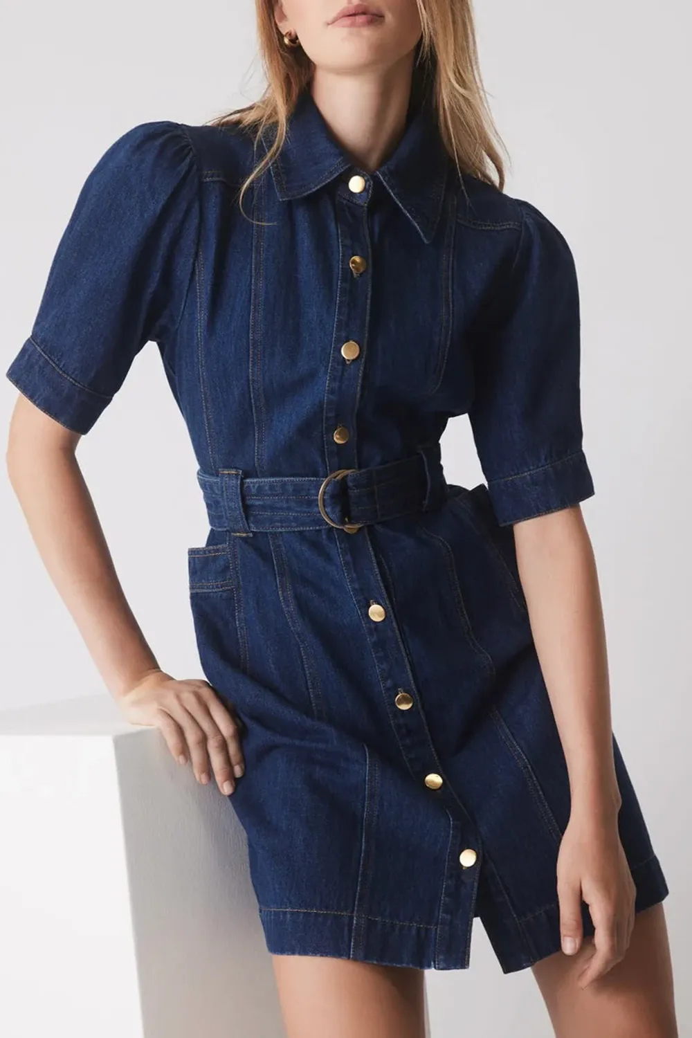 Podium Indigo Mini Denim Dress