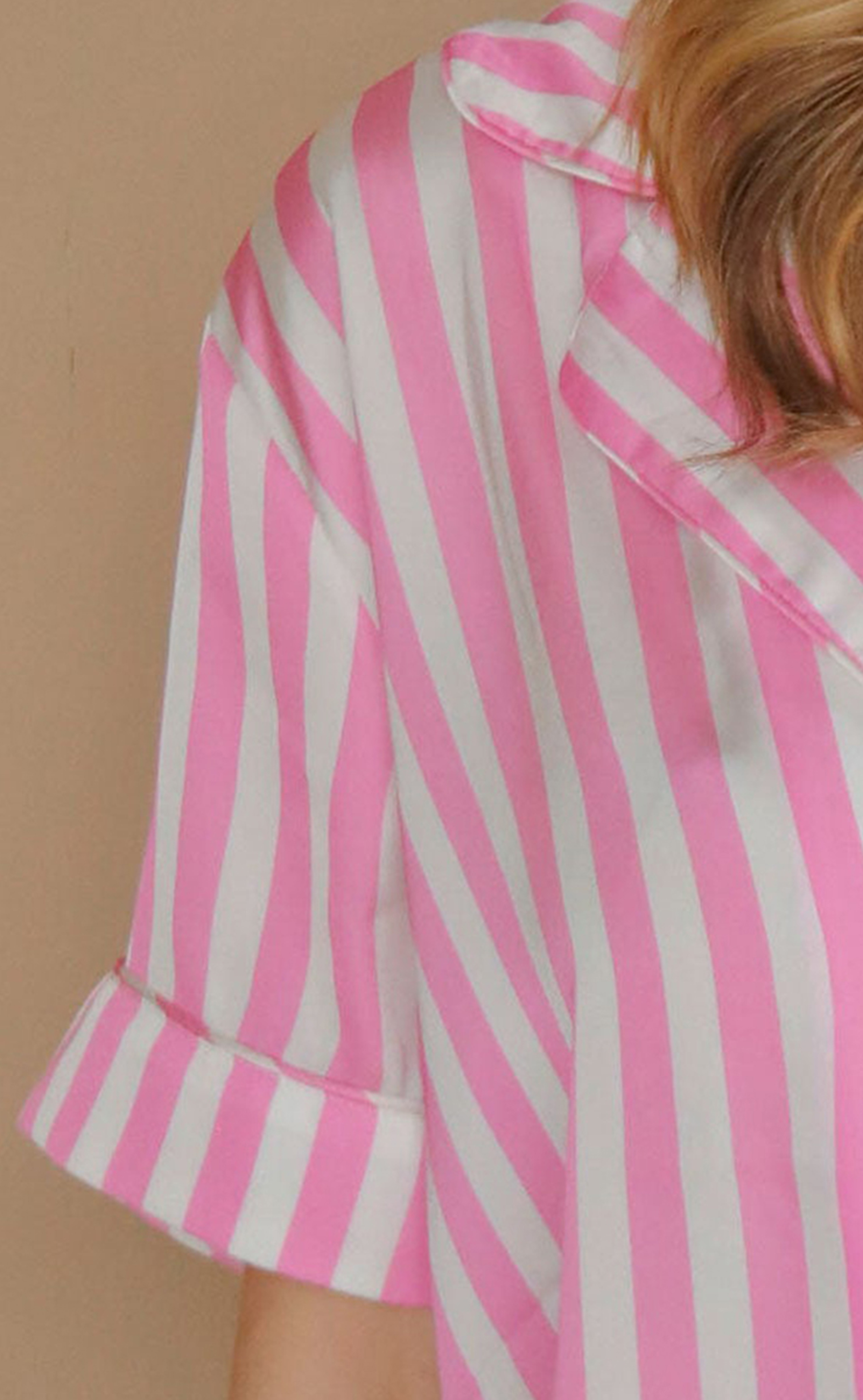 Show Me Your Mumu: Slumber Pj Set - Pink White Silky