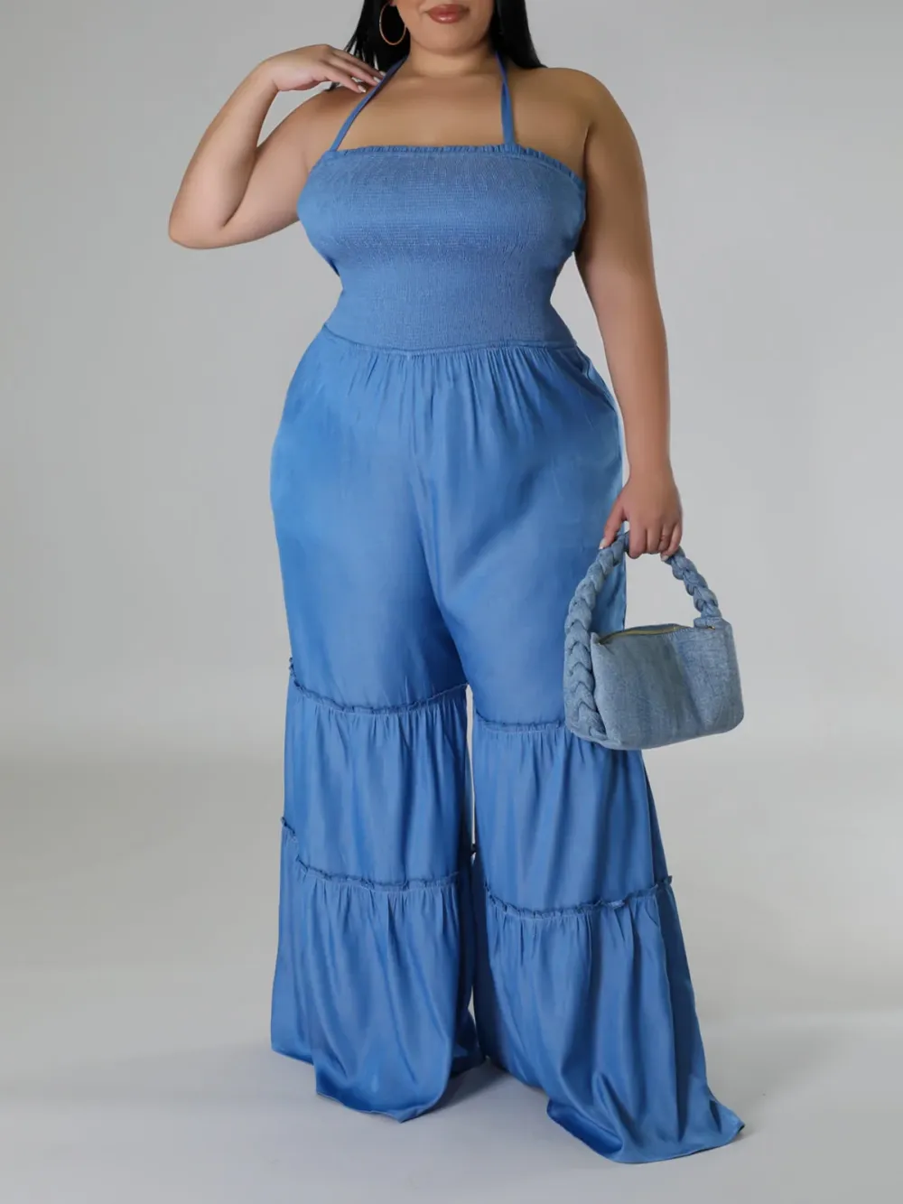 Plus-Size Stylish Denim Jumpsuit For Women