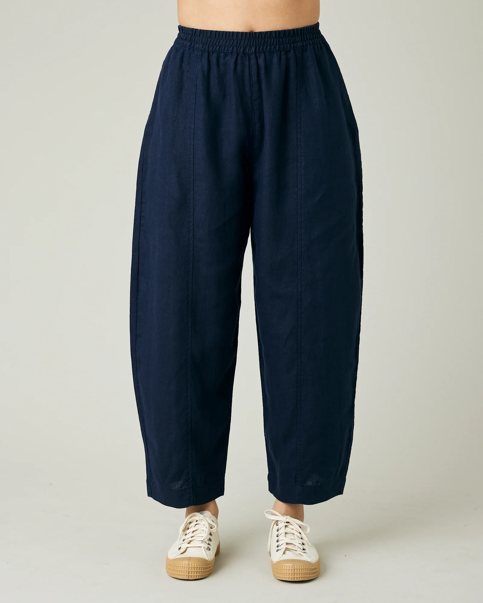 NAVY LINEN TROUSERS