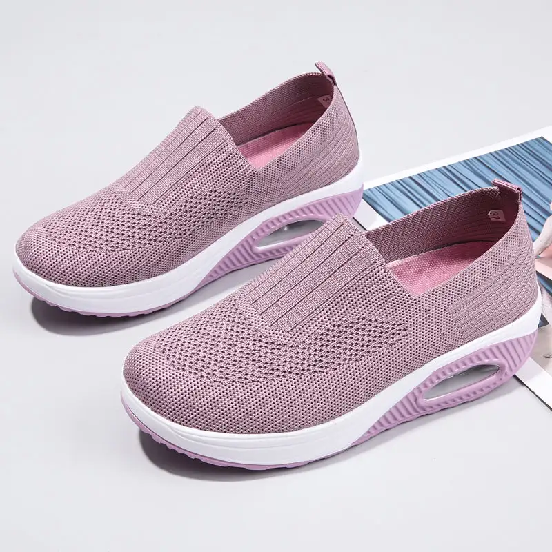 Cilool Casual Shoes Breathable Ladies Platform Sock Sneakers