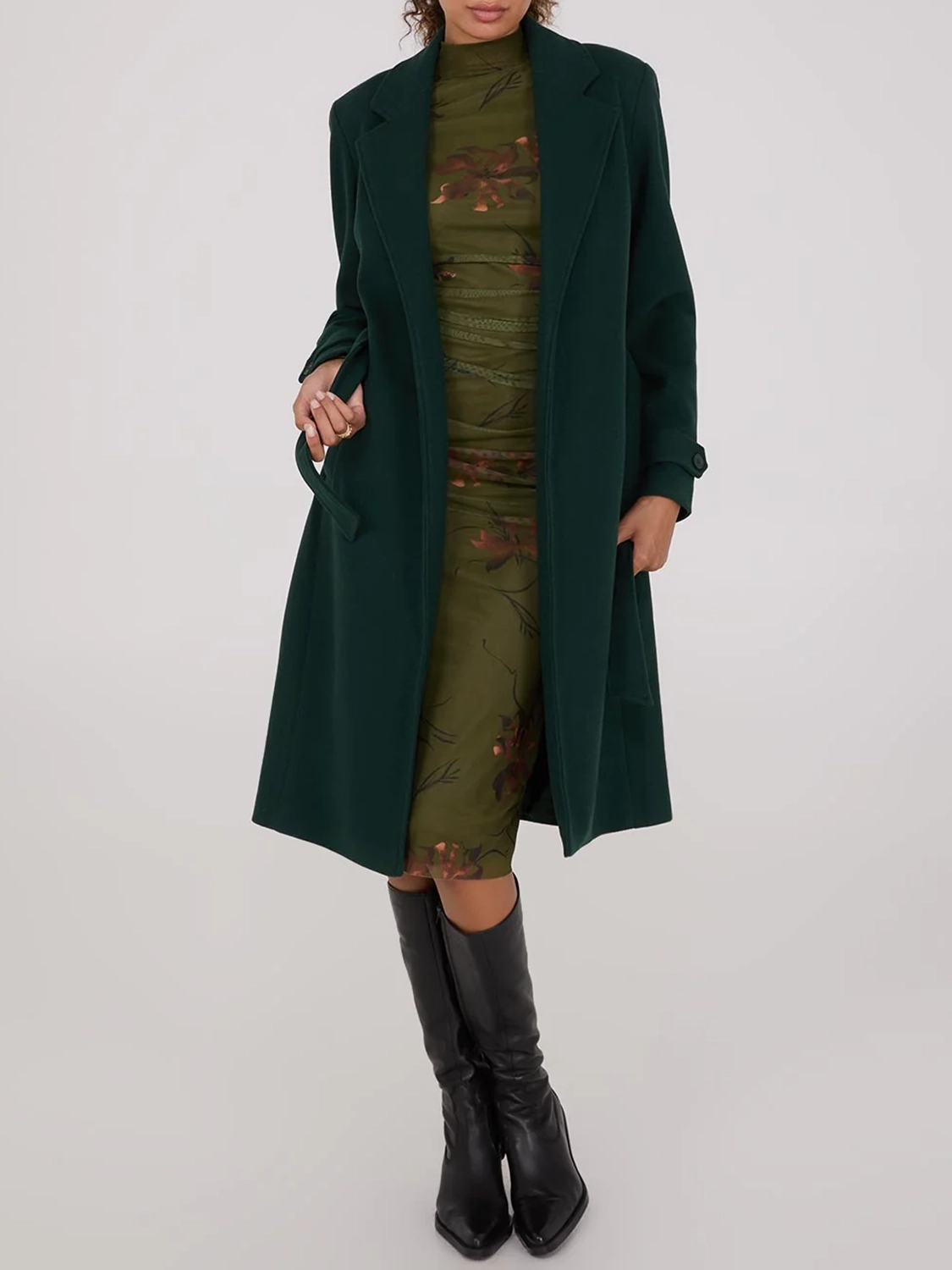 Faux Wool Wrap Coat