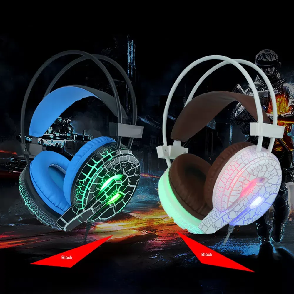 Professional Gaming Headset LED Light Earphone wired Headphone with Microphone H6 Oct13 Professional Drop Shipping O16