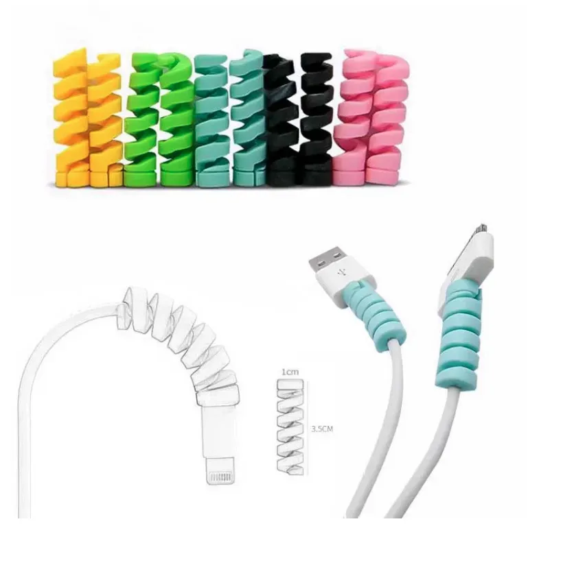 Charging Cable Protector Cable Management Organizer Protective Spiral Tube Wire Protectors Cord Sleeve Line Saver