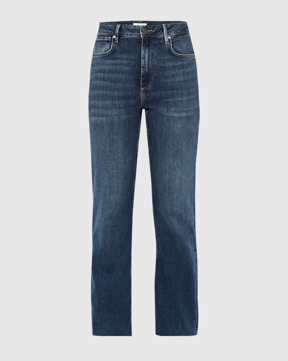 Blue High Rise Flared Cropped Jeans