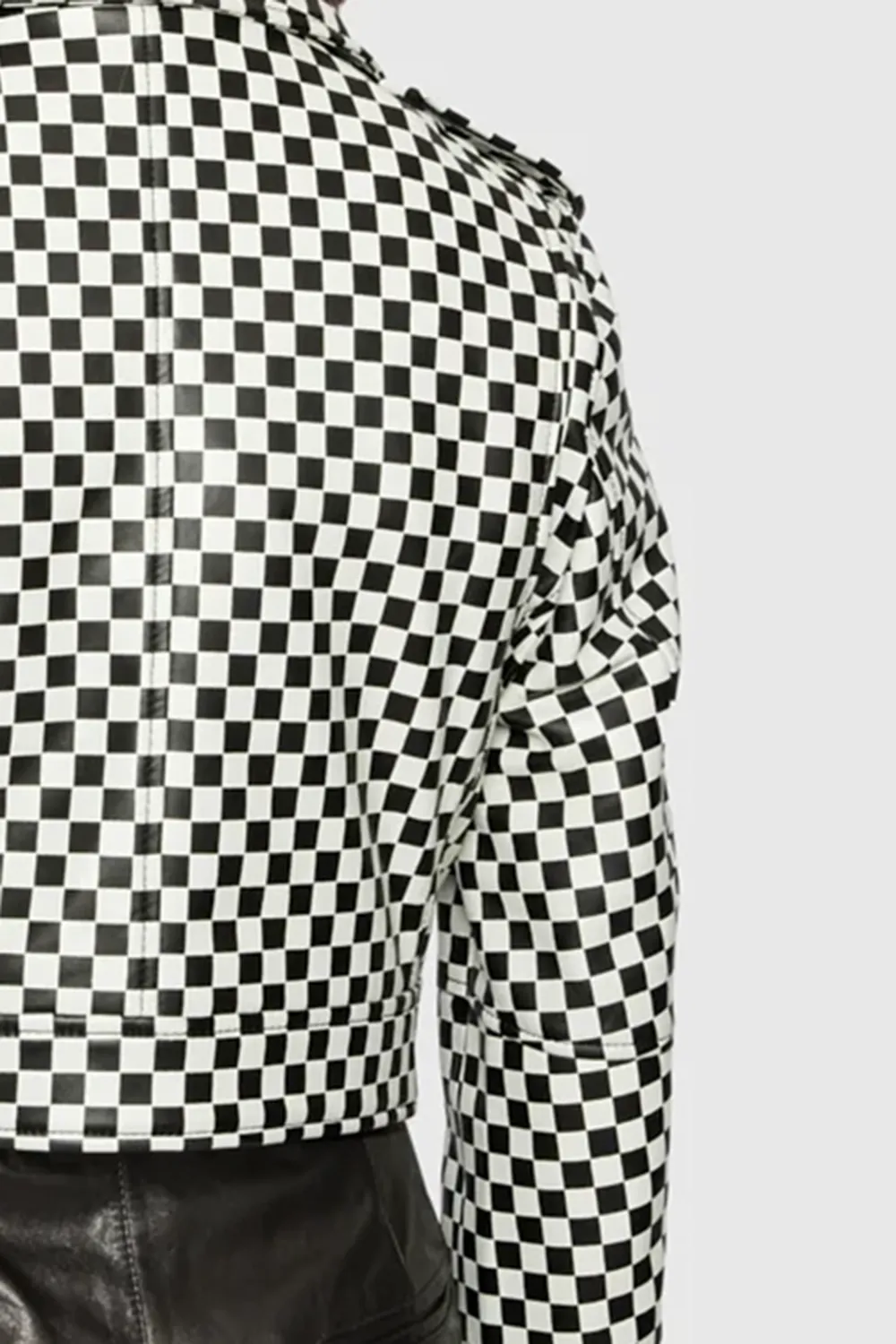 Women'S Stylish Black And White Checked Coat