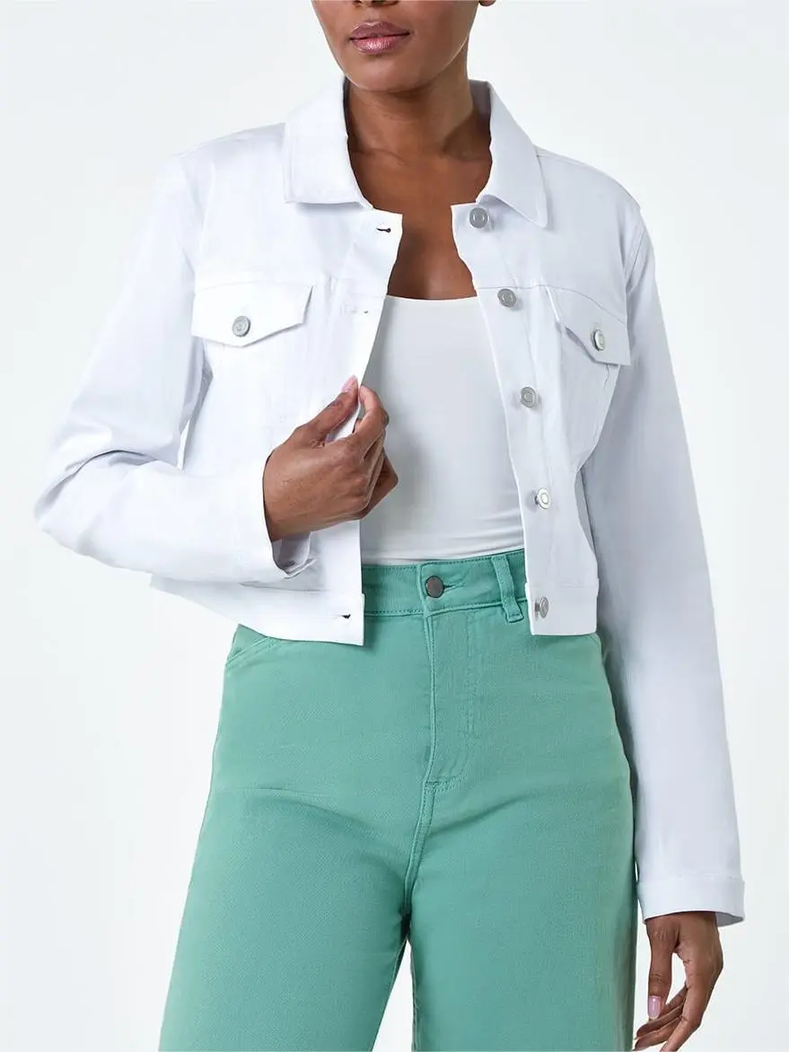 White Cropped Stretch Jacket