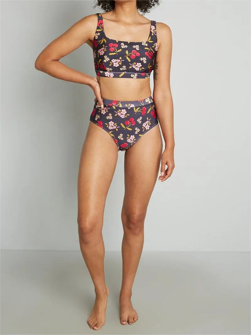 Cherry On Your Savored Sun High-Waisted Bikini Bottoms